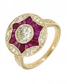 COLORED STONE DIAMOND RING (TR3481)
